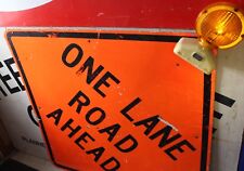 One Lane Road Ahead Reflective Sign 48