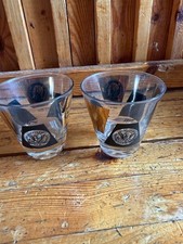 TWO VINTAGE CERA SHOT GLASSES WHISKEY BARWARE picture