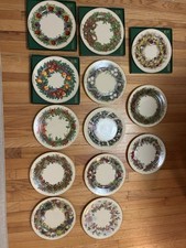 COMPLETE SET Lenox Colonial Christmas Porcelain 13 Plate Limited 1981-1993 picture