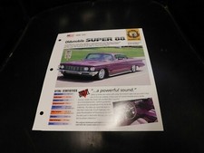 1960 Oldsmobile Super 88 Spec Sheet Brochure Photo Poster picture