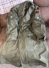 1950’s Trench Coat Wool Liner. Old IronSide War US Army Green Large  picture