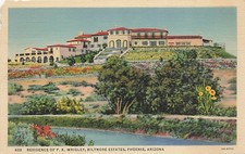 Postcard AZ: Residence of P.K. Wrigley, Biltmore Estates, Phoenix, Arizona Linen picture