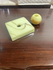 Uranium Glass Spacers Houze Ball And 4” Square Lamp Parts Akro Agate picture