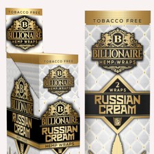 Billionaire Wraps - White Russian Cream Rolling Paper - (Box of 25 Pouches) picture