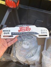 VINTAGE PEPSI COLA CUTOUT GAS OIL SODA POP PORCELAIN SIGN, PEPSI picture