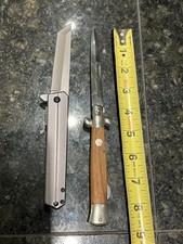 Vintage Italian Falcon  Folding Wood Handle Pocket Knife Lot Of 2 picture