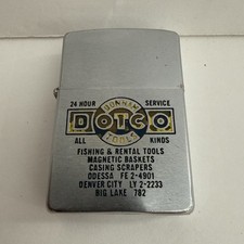 Vintage 1950s Zippo Donham Tool Co Texas Oilfield Advertising Lighter Odessa TX picture