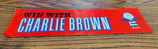 WIN WITH CHARLIE BROWN Election Bumper Sticker 1960 1970 Vintage Hallmark Snoopy picture