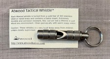 Peter Atwood Tactical Whistle, 303 stainless steel , with split ring, RARE, mint picture