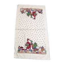 Vintage Cannon 100% Cotton Merry Christmas Santa Bath Towel 42”x23” Made in USA picture