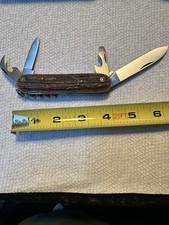 Vintage Hubertus Solingen Jaguar Stag Hunting Multi Tool Pocket Knife Germany picture