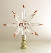 Copper tipped Vintage Retro Modern Lucite Starburst Lamp Finial a SINGLE picture