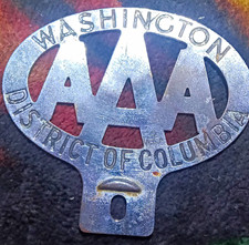 AAA Washington District of Columbia Metal Vehicle Badge Emblem picture