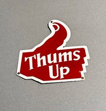 VINTAGE 12” THUMBS UP HAND PORCELAIN SIGN CAR GAS OIL TRUCK MOTORCYCLE picture