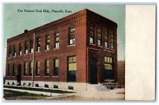 1911 First National Bank Building Exterior Plainville Kansas KS Posted Postcard picture