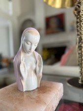 Vintage Knesl Wien Pink Veil Red Hair Madonna Mary Porcelain Metzler Ortloff picture