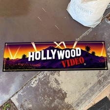 Hollywood Video Banner 4FT Retro 90s Video Store VHS Movie Rental Sign picture