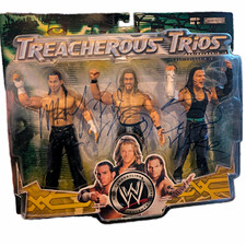 JAKKS Pacific WWE Treacherous Trios Edge & Hardy Brothers 3-Pack Signed BAS picture