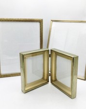 3-Vtge💥Double Gold Etched Scroll Ornate- Photo Frames-MCM Hollywood Regency picture