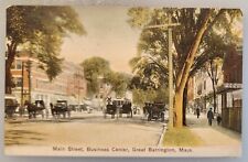 POSTCARD, MAIN STREET, 1907, GREAT BARRINGTON MA, HORSES,  picture