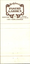 Bartholomew's Pastry Garden 1481 York Avenue Vintage Matchbook Cover TMM13-9 picture