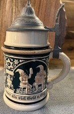 Antique S.P. Gerz German Beer Stein No. 267 with Pewter Lid Circa 1900 picture