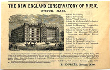 1882 New England Conservatory Of Music Advertisement Victorian Wood Engraving picture