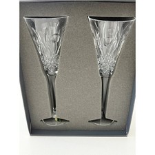 Vtg Waterford Crystal Celebration Friendship Toasting Flutes 4th Ed Set of 2 picture