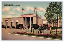 1940 YMCA Building New York Worlds Fair Flag Street Exterior Vintage NY Postcard picture