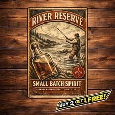 Vintage Bourbon Whiskey Metal Tin Sign Retro Home Bar Wall Plaque picture