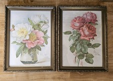 Antique Paul De Longpre Framed Pictures,  Roses And Cluster Of Peonies, 1895 picture