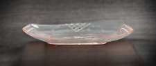 Pink Depression Etched Glass Oblong Relish / Celery Dish Vintage Kitchen Items picture