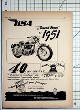 1951 BSA Golden Flash Motorcycle Vintage Magazine Ad May 1951 Ephemera picture