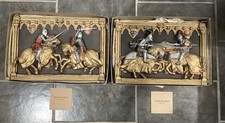 Marcus Design Medieval Jousting Porcelain Relief Wall Plaques Set of 2 picture