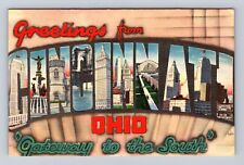 Cincinnati OH-Ohio, LARGE LETTERS General Greetings, Antique, Vintage Postcard picture