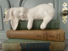 VTG Ceramic Shelf Sitter Bunny Rabbit Figurine Cottage Core picture