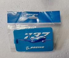 Rare Vintage Boeing 737  Promotional Luggage Tag Dual Sided Rubber 3 1/4 Inch picture