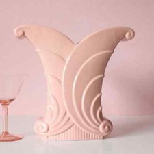 Vintage ABINGDON ART POTTERY Art Deco Flared Vase Pink/Rose ~ #513 ~ 9