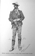 1892 US CAVALRY OFFICER PRINT FREDERIC REMINGTON WEST TEXAS MILITARY  HISTORY picture