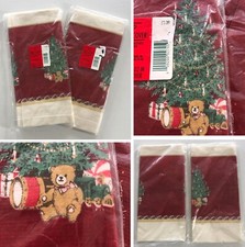 vtg 2 Hallmark Ambassador Christmas Table Cover Paper Tablecloths 54x102 NIP USA picture