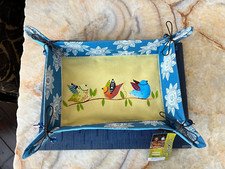 Elsona South Africa Tribal Woman Hand Painted 17.5 x 14 Square Muffin Holder NEW picture