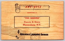 1966 Adirondack Lumbermen CB Radio QSL Postcard Warrensburg NY Woodgrain C11 picture