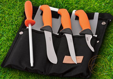 EKA Butcher Set Fixed Knife 12C27 Sandvik Steel Blade Orange Santoprene Handle picture