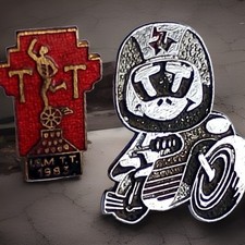 Vintage Isle Of Man TT Lapel Pin Badges, Ace Cafe, 59 Club, Ton Up, BSA Ogri MCN picture