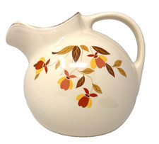 VINTAGE HALL AUTUMN LEAF MARY DUNBAR JEWEL TEA 80 OZ BALL JUG / PITCHER picture