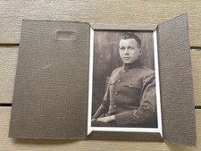 Vintage PHOTO WWI Soldier Named ID'd Jeff Glessner Trinity Studio RW Johnston picture