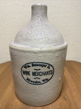 Red Wing Crock Jug WM. STEINMEYER CO. WINE MERCHANTS Milwaukee WI 11x8” picture