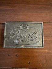 Vintage Pearl Lager Beer Belt Buckle picture