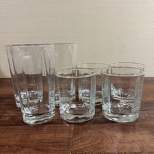 7 VTG Anchor Hocking Essex Clear Flat Tumbler 3 Highball 14 oz & 4 Lowball 10 oz picture
