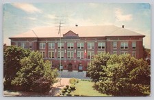 Vintage Brockton Massachusetts High School Postcard 1957 Color picture